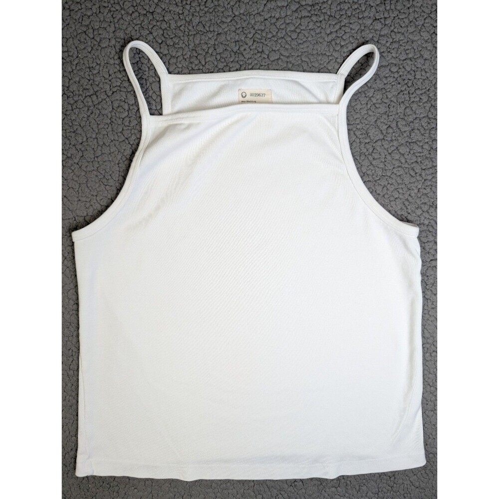 ForDays White High Neck Baby Cami Tank Top Organic Cotton Minimalist  Size XXL